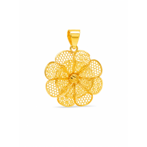 Gold Camellia Flower Design Pendant