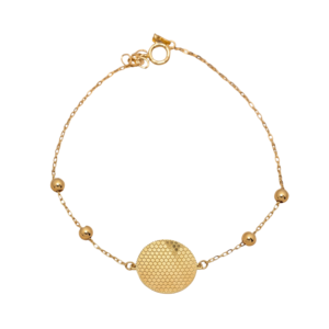 Gold Honeycomb Disc Bracelet