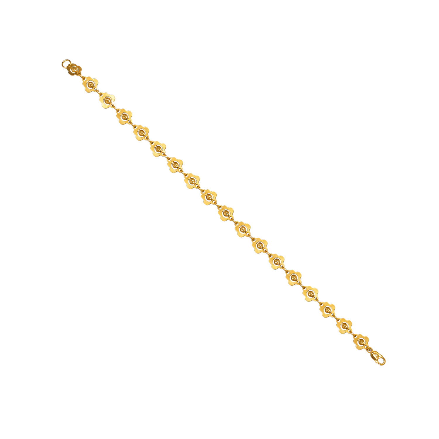 13 Gold Rose Flower Bracelet