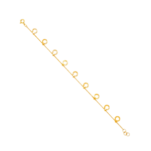 Gold Luna Circle Charm Bracelet