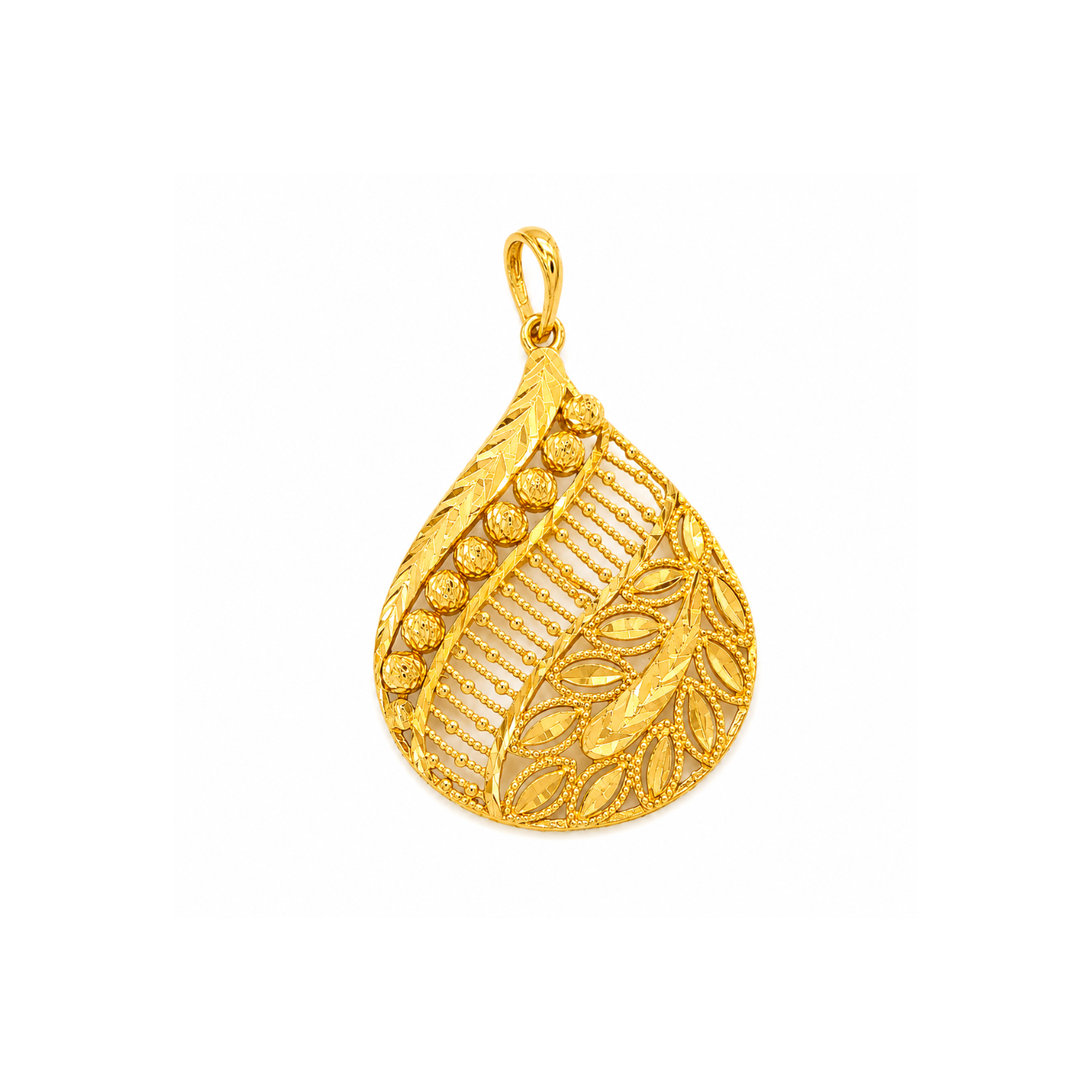 5 Golden Teardrop Pendant