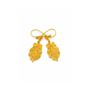 Gold Laurel Leaf Drop Earrings