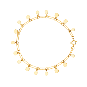 Gold Hexagon Charm Bracelet