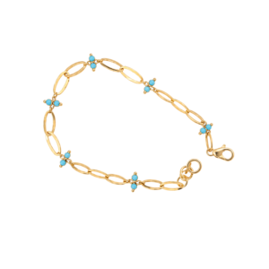 Gold Turquoise Link Bracelet