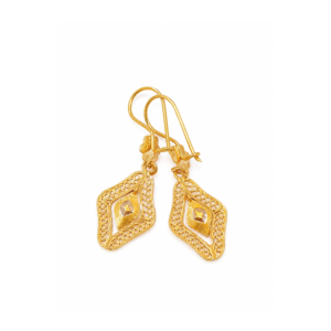 Gold Diamond Shape Aura Earrings