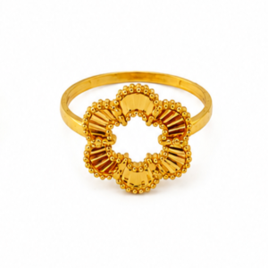 Gold Floral Halo Ring