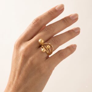 Gold Three Moons Ring